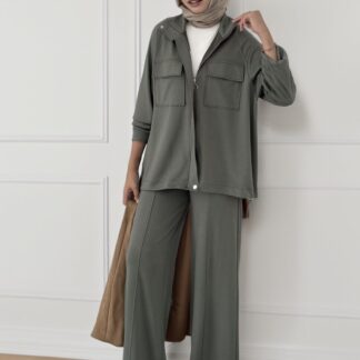 Premium Oys Bomber İkili Takım BÜYÜK BEDEN TK100248 - Haki