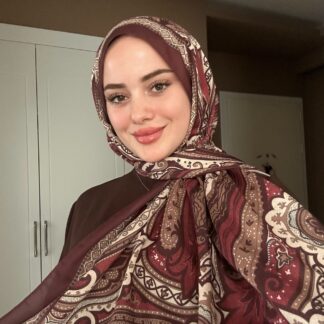 Yeni Etnik Pamuk Soft Şal 65301 - 65301 Vişne-Altın