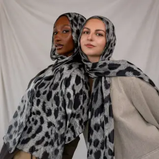 Leopar Pamuk Vual Şal- Siyah