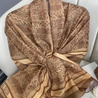 Dior Monogram Pamuk Soft Şal 86021 - KAHVE