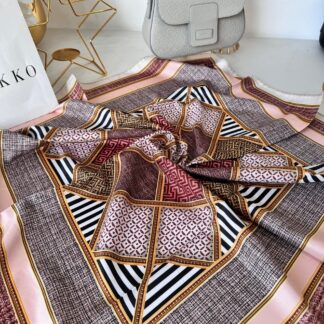 Colors Plus 44879 Desen Twill Eşarp - Gül kurusu