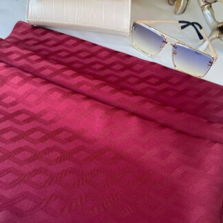 Zigzag Desen Pamuk Jakar Şal - Bordo