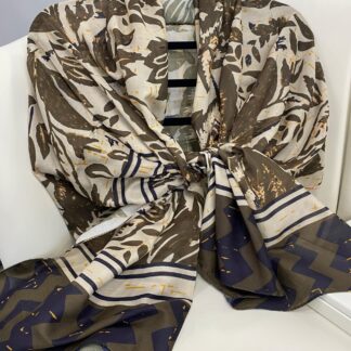 Etnik Desenli Etro Pamuk Soft Şal - 893250 - Yeşil Ekru