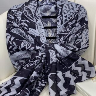 Etnik Desenli Etro Pamuk Soft Şal - 893250 - Siyah