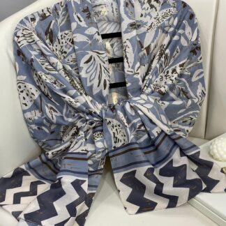Etnik Desenli Etro Pamuk Soft Şal - 893250 - Mavi