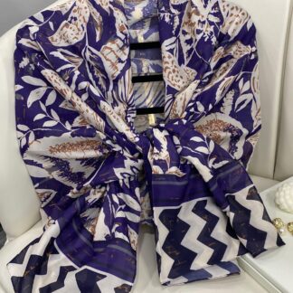 Etnik Desenli Etro Pamuk Soft Şal - 893250 - Mor