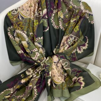 Etro Çiçek Desen Pamuk soft Şal - 433240 - Yeşil