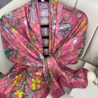Gucci Çiçek Desen Pamuk Soft Şal 65355 - Fuşya