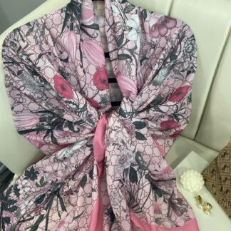 Gucci Çiçek Desen Pamuk Soft Şal 65355 - Şeker Pembe