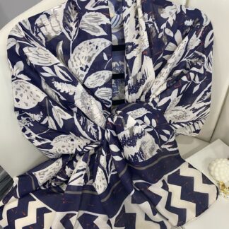 Etnik Desenli Etro Pamuk Soft Şal - 893250 - Lacivert