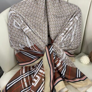 Burberry Monogram Pamuk Soft Şal 64303 - Kahve-Bej