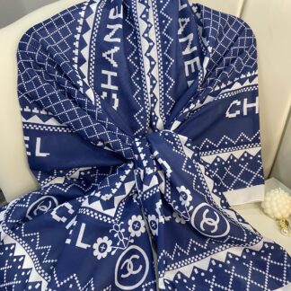 Çizgili Pamuk Soft Şal 51201 - Lacivert