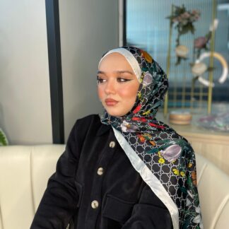 İtal Çiftaraflı vual ipek 23561 - açık krem/siyah