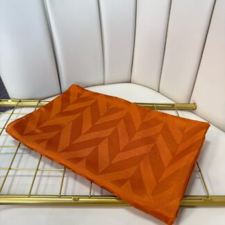 Eğimli Baklava Desen İpeksi Jakar Şal - 741256 - Portakal