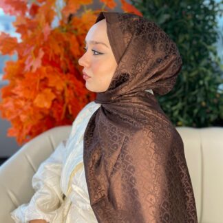 İthal Dior Pamuk Yün İpek Şal 49103 - Acı Kahve