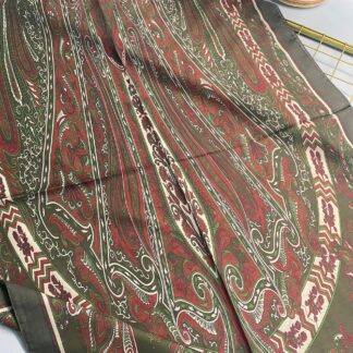 Etro Pamuk İpek Şal 52340 - Yeşil-Bordo