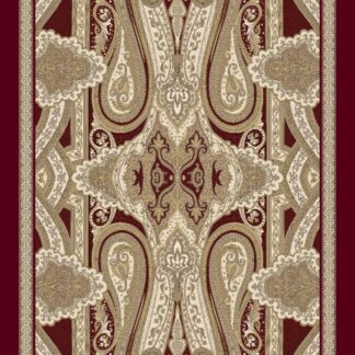 Yeni Etnik Pamuk Soft Şal 65301 - Vişne-Altın