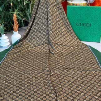 Gucci A Kalite İthal Yün İpek Şal - Yeşil-Mor