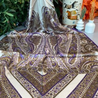Etro Desen İthal New Vual ipek şal-Mor