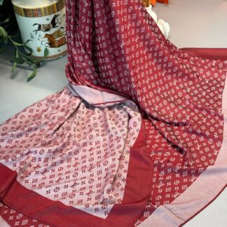 LV Pamuk Soft Kare Şal Eşarp-Bordo