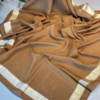 Versace Desenli İtalyan Eşarp-Kahverengi