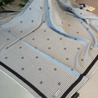 Vakko Puantiye Twill Eşarp-Gri