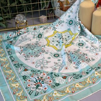 Vakko Çiçek Desenli Eşarp 34106- Su Yeşili