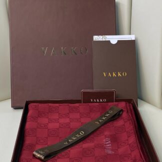 Vakko Desen Monogram İpeksi Şal 3444-Bordo