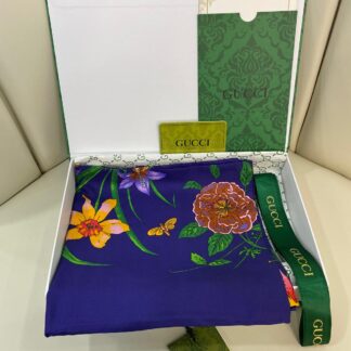 GUCCİ Tam Set Kutulu İthal İPEK 12MM EŞARP 7854- SAKS