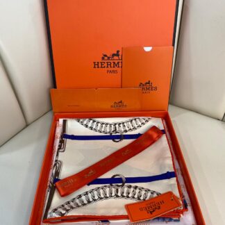 HERMES Tam Set Kutulu İthal İPEK 12MM 0 EŞARP -7854