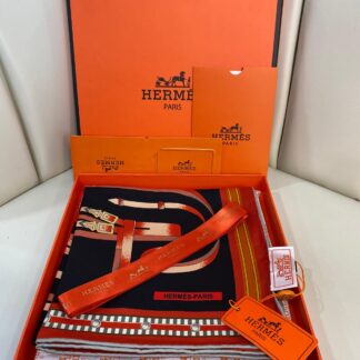 HERMES Tam Set Kutulu İthall İPEK 12MM 0 EŞARP -7854