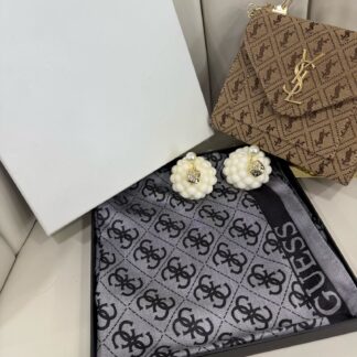 GUESS ÇİFT TARAFLI KAŞMİR İPEK EŞARP 7859- Gri