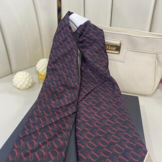 Dior Twill Eşarp-356541-Siyah Kırmızı