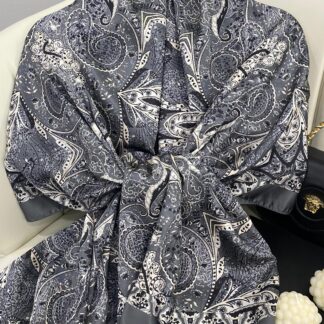 Batik Desen Vual İpek Şal -259685- Antrasit