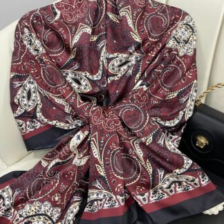 Batik Desen Vual İpek Şal -259685-Mercan Bordosu