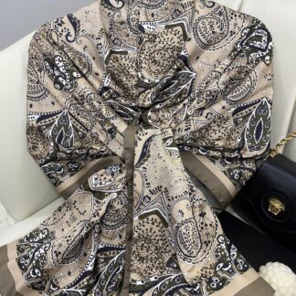 Batik Desen Vual İpek Şal -259685-Tarçın Kahvesi
