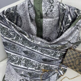 Etro Desen Vual İpek Şal -49733 - Çimen Yeşili