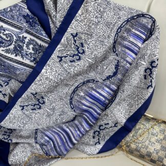 Etro Desen Vual İpek Şal -49733 - Saks