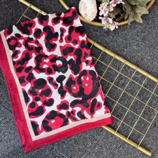 Gölge Motif Pamuk Şal-383561-Kırmızı