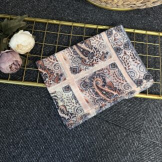 Zemheri Motif Pamuk Şal-665544-Ekru