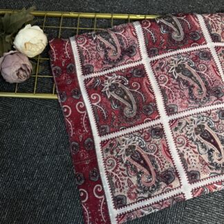 Zemheri Motif Pamuk Şal-665544-Kırmızı