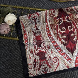 Zamansız Motif Vual İpek Şal-487934-Bordo