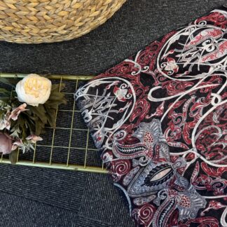 Saray Bahçesi Naturel İpek Şal-658945-Bordo
