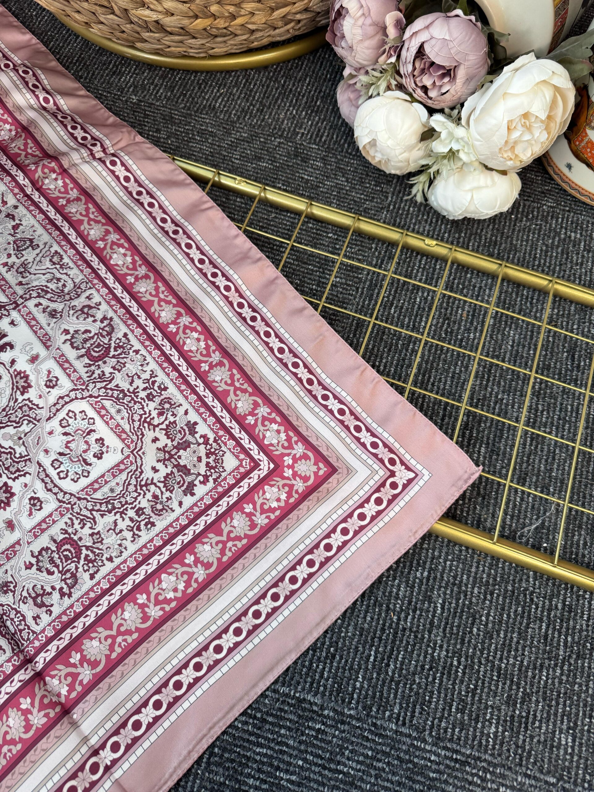 Lavinya Vual İpek Şal -4031152-Şeker Pembe