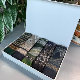 Etnik Desen Pamuk Şal Avantajlı Kutu Set