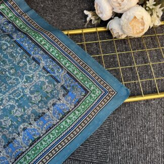 Vintage Desen Naturel ipek Şal-010203-Mint