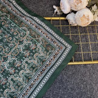 Vintage Desen Naturel ipek Şal-010203-Zümrüt