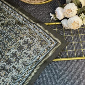 Vintage Desen Naturel ipek Şal-010203-Haki