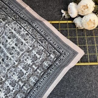 Vintage Desen Naturel ipek Şal-010203-TAŞ