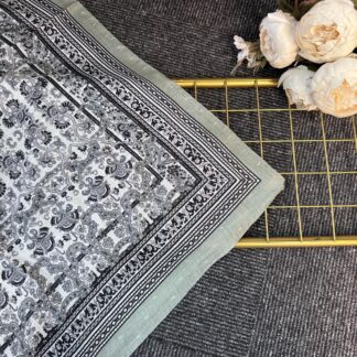 Vintage Desen Naturel ipek Şal-010203-Çağla